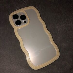 Yellow/ Transparent Wave/ Curly Frame IPhone 15 Pro Max case